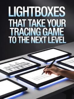 Designer using a lightbox for tracing architectural sketches. Ideal tool for enhancing creative projects.