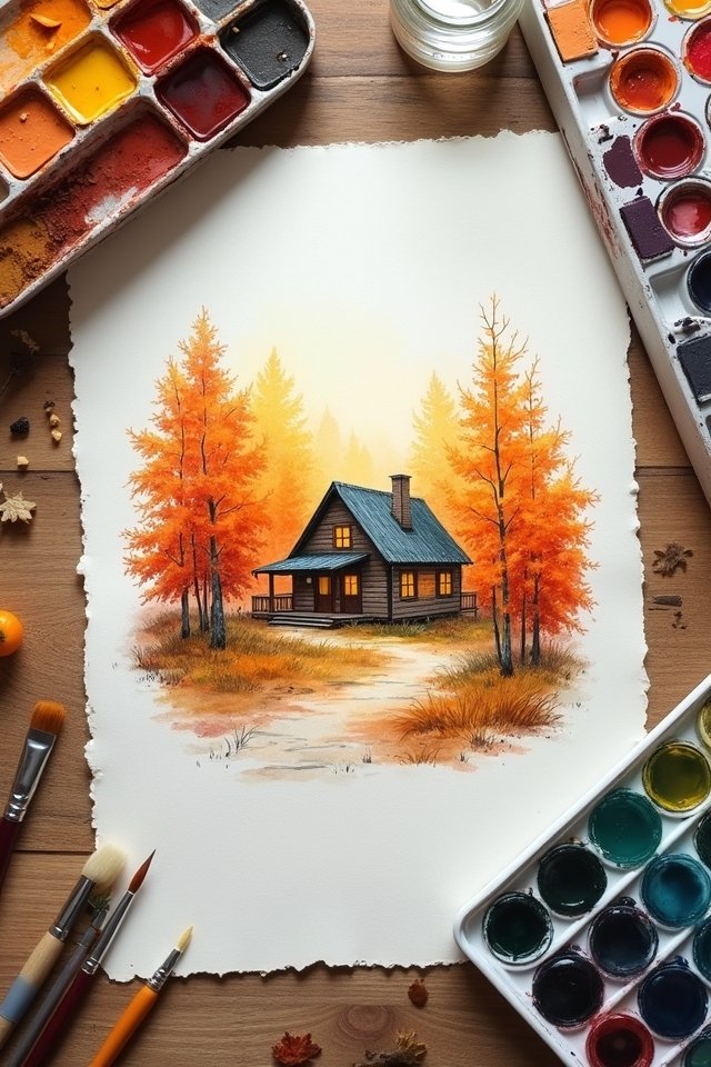 cozy rustic cabin landscape