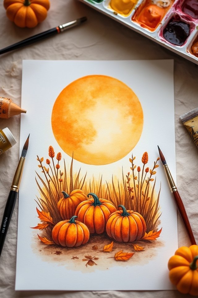 harvest moon artistic scene