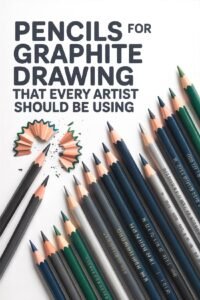 Graphite pencils for artists, featuring various shades and sharpenings, essential for creative drawing.