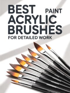 Collection of best acrylic paint brushes for detailed artwork on a bright background.