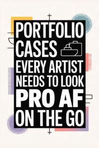 Portfolio cases for artists to look professional on the go. Modern design with colorful abstract elements.