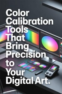 Color calibration tools for enhancing precision in digital art on a multi-monitor setup.