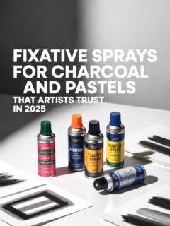 Fixative sprays for charcoal and pastels on display, trusted by artists in 2025.