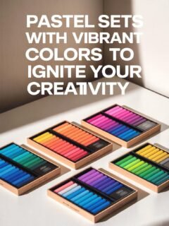 Colorful pastel sets on display, inspiring creativity with vibrant hues in organized boxes.
