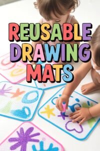 Kids using colorful reusable drawing mats for creative fun and learning.