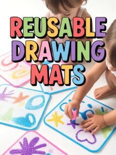Kids using colorful reusable drawing mats for creative fun and learning.
