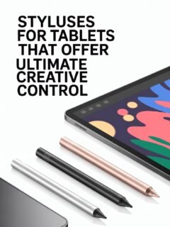 Styluses for tablets, shown with a vibrant screen, offering ultimate creative control for digital artists.