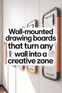 Wall-mounted drawing boards on white wall enhance creativity and design, ideal for transforming any space into a creative zone.