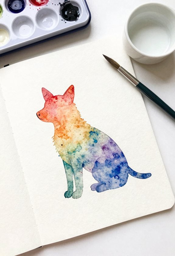 abstract colorful animal silhouette