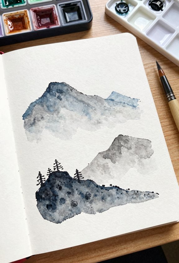 brush control monochromatic landscapes