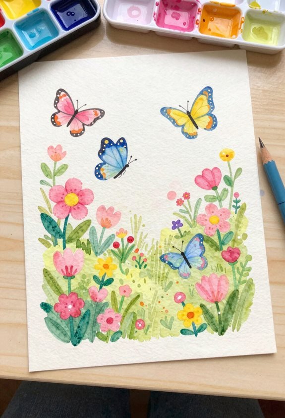 butterfly garden painting supplies