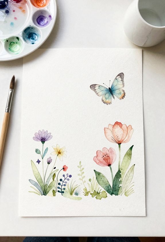 butterfly garden watercolor activity