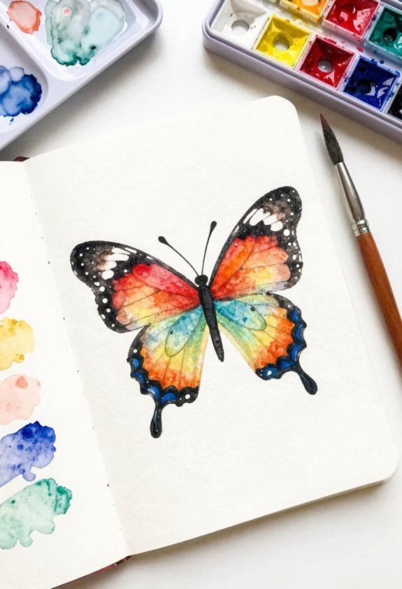 butterfly watercolor bookmark project