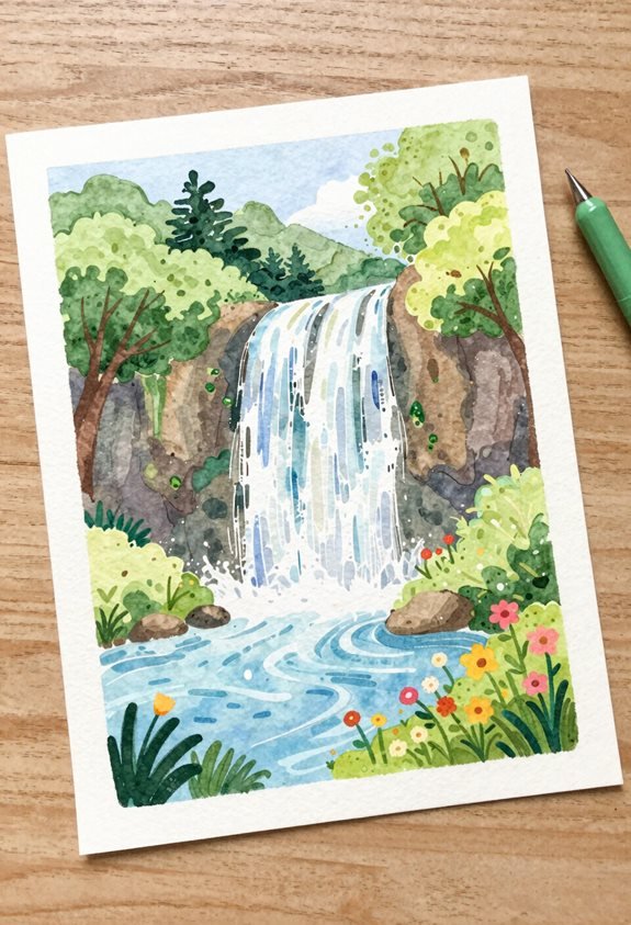 cascading forest waterfall inspiration