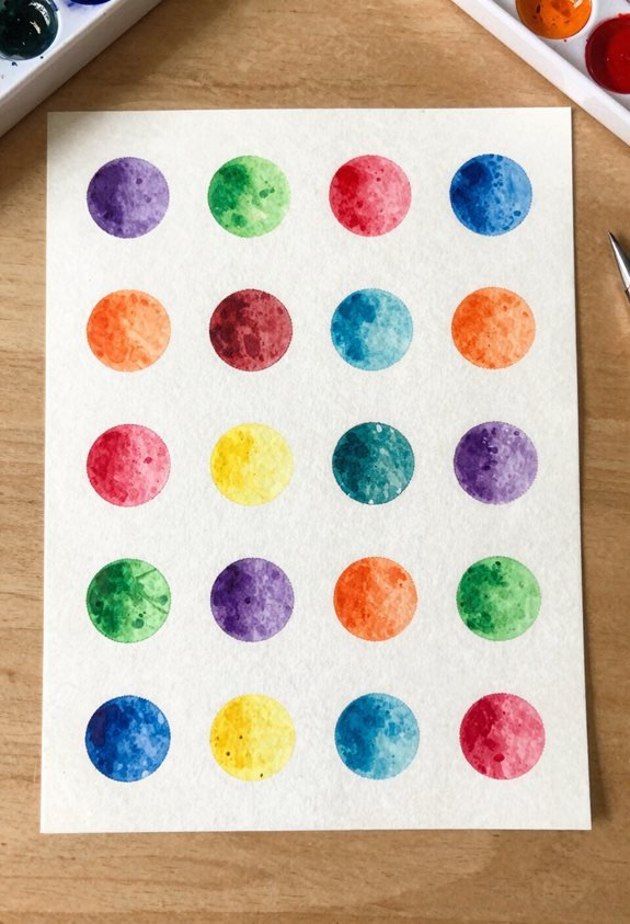 colorful dots brush technique