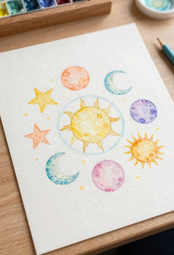 cosmic harmony watercolor designs