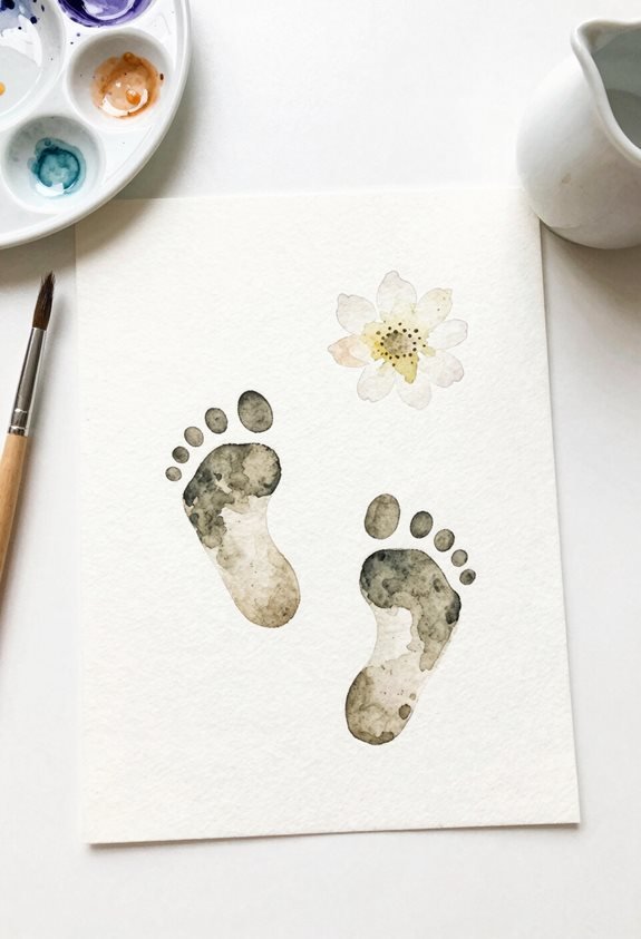 creative painting with footprints