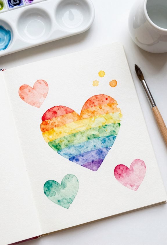 creative watercolor heart project