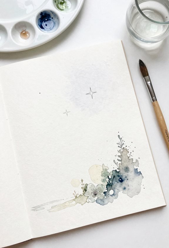 creative watercolor night sky
