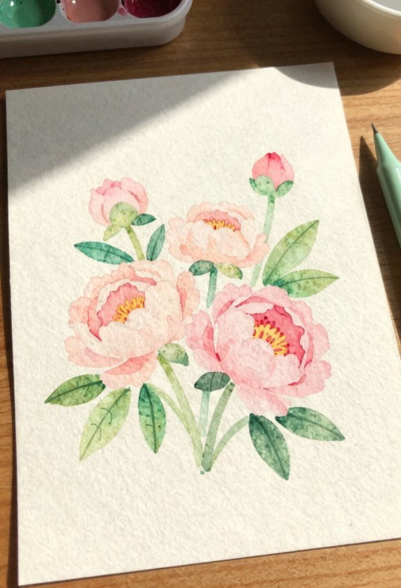 delicate romantic watercolor blooms
