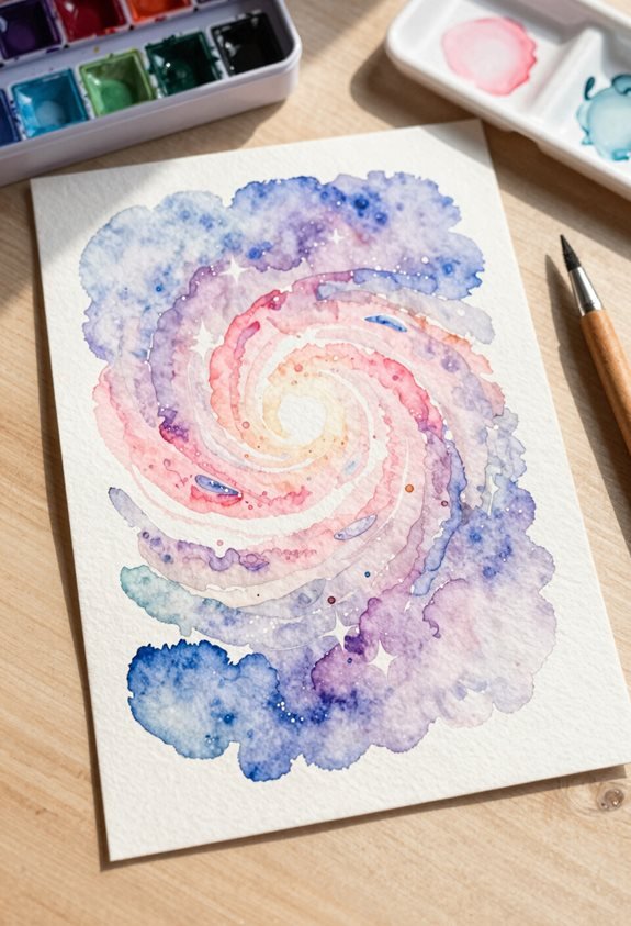 dreamy watercolor galaxy swirls