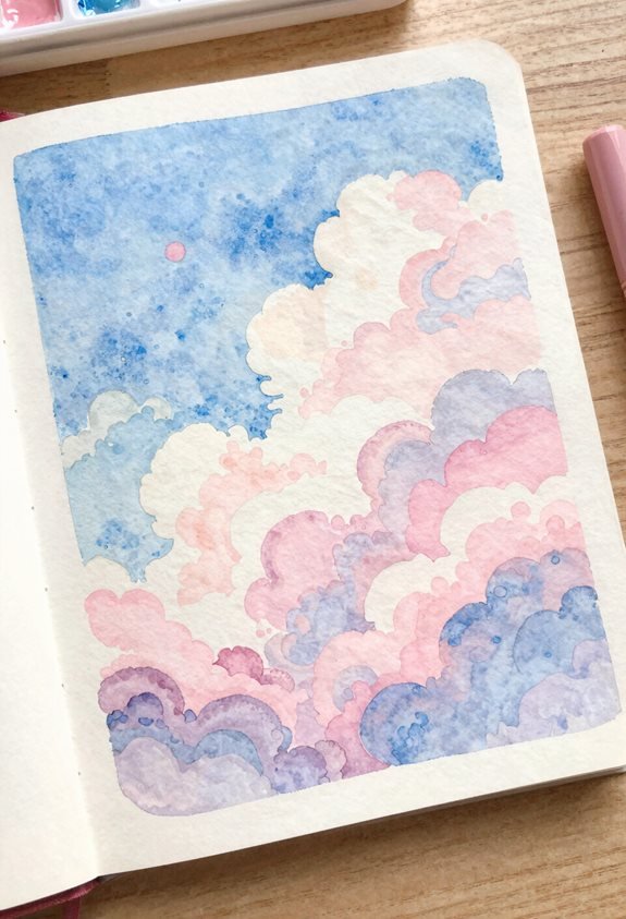 dreamy watercolor sky wash