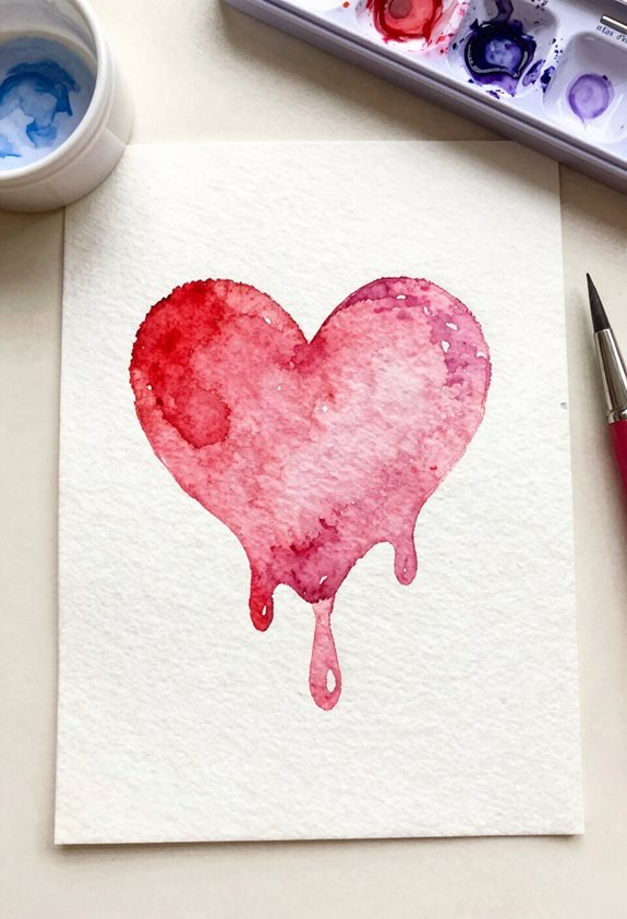 expressive watercolor heart design