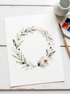 framed watercolor wreath designs