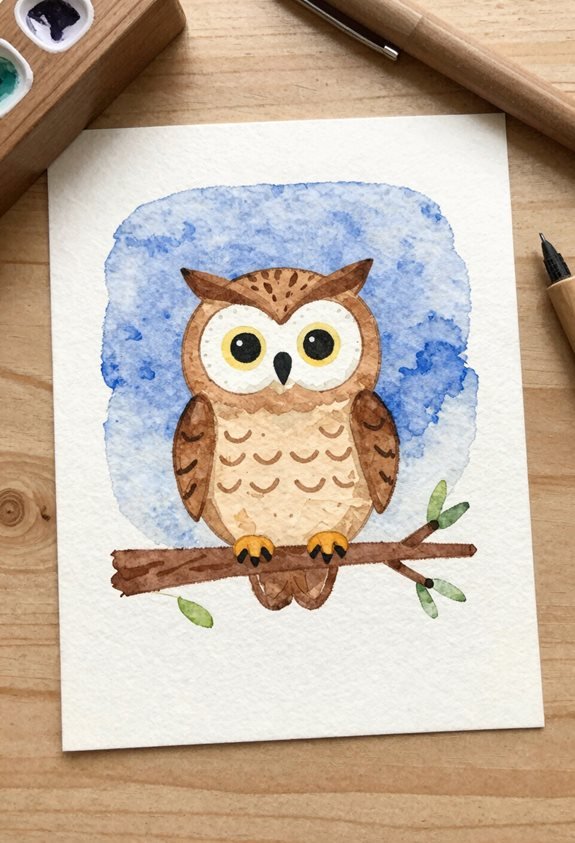 majestic owl twilight painting