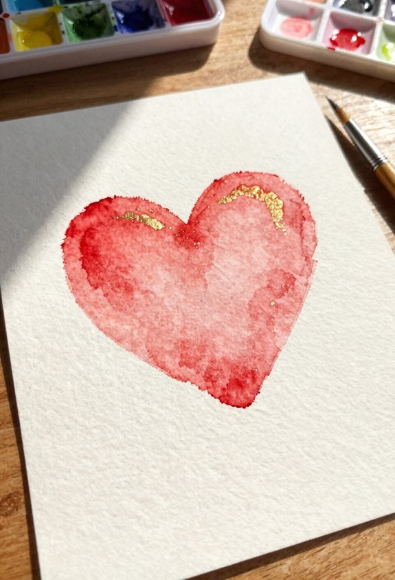 metallic sheen heart elegance