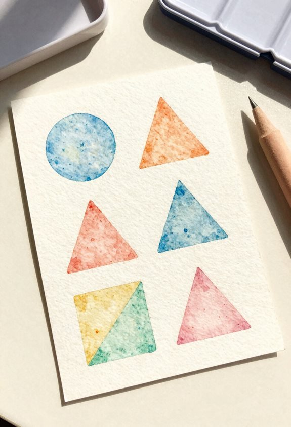 modern watercolor geometric designs