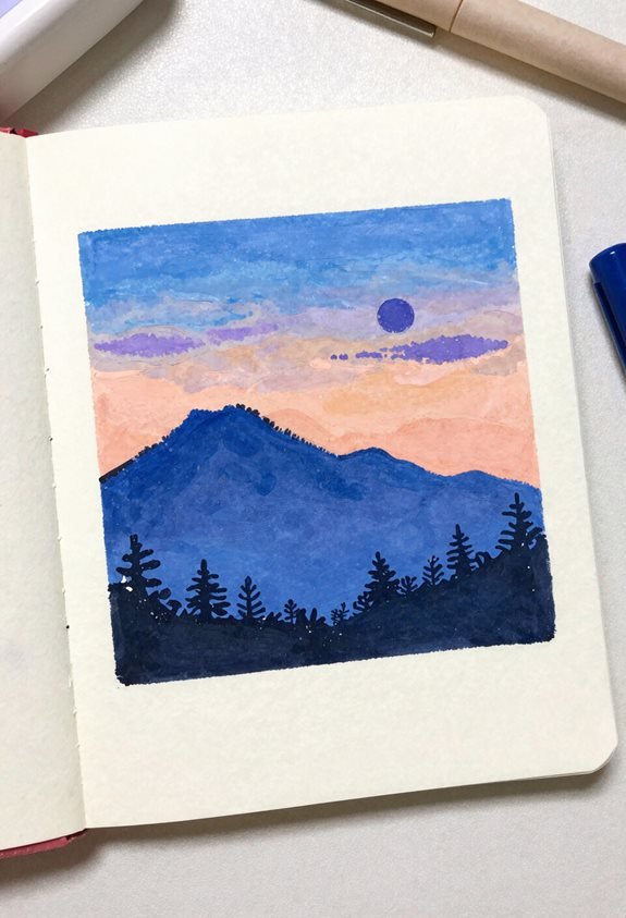 mountain silhouette for journaling