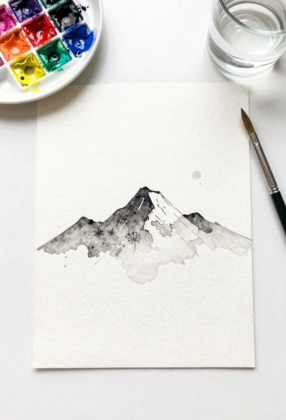 mountain silhouette layering techniques