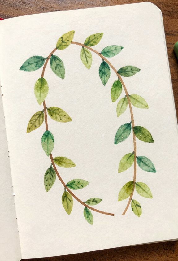 nature inspired bullet journal accents