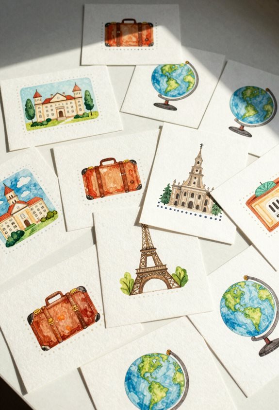 nostalgic adventure postcard designs