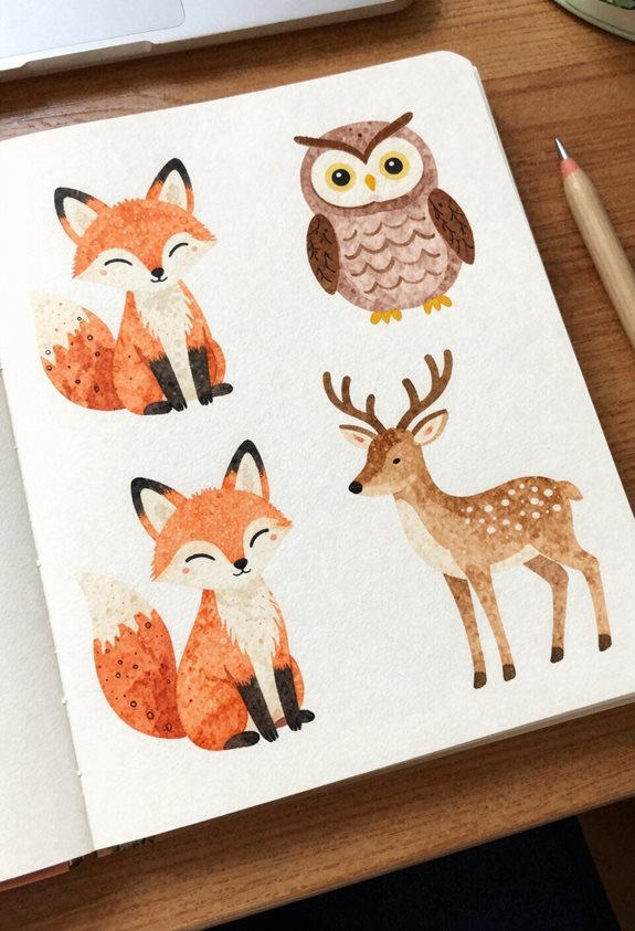 playful animal silhouette art