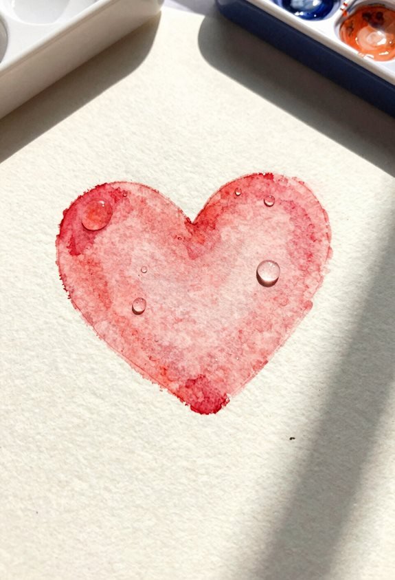 refreshing heart with droplets