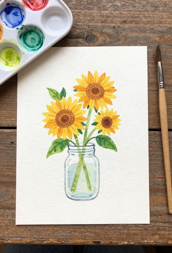 rustic farmhouse sunflower painting