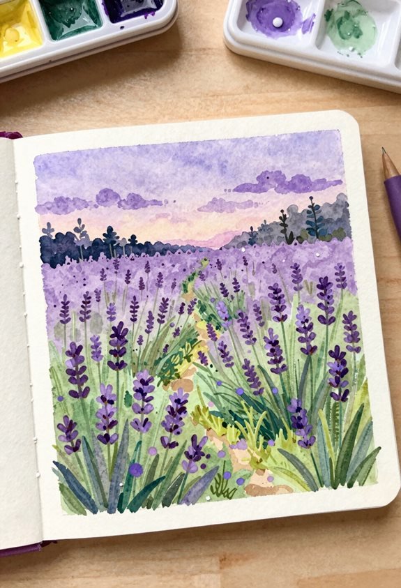 serene lavender twilight scene