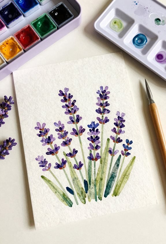 serene lavender watercolor beauty