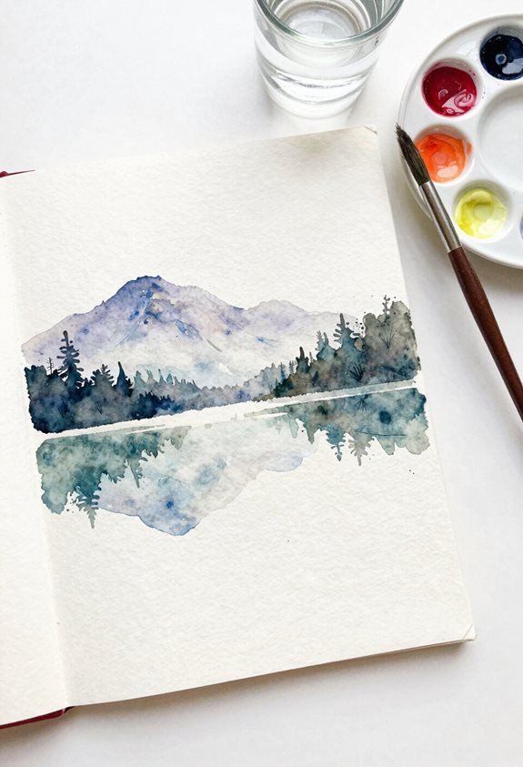 serene mountain water reflections