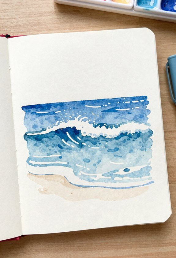 serene ocean wave art