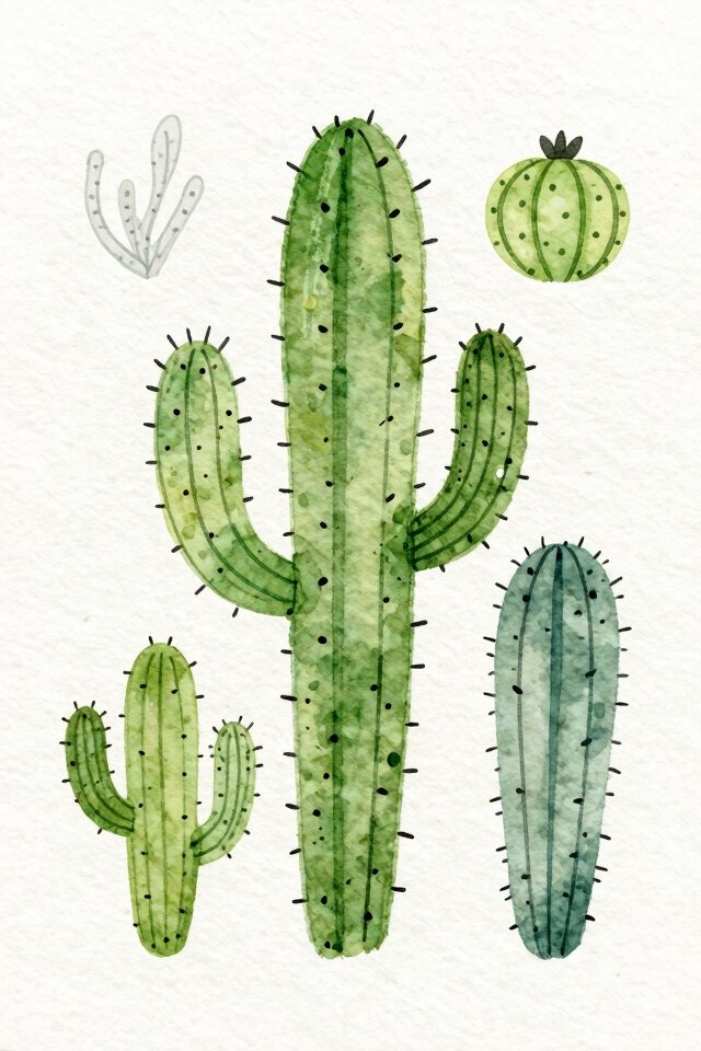 simple cactus shape practice