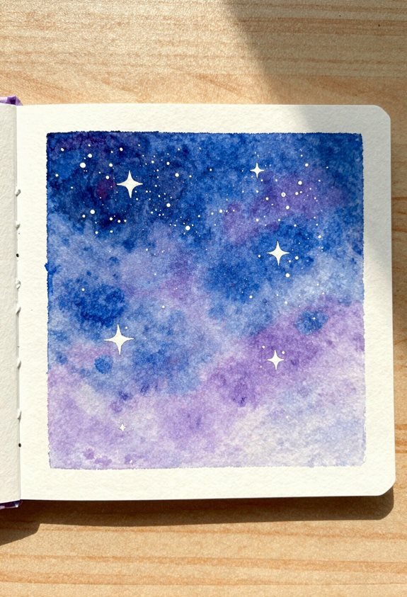 starry night watercolor technique