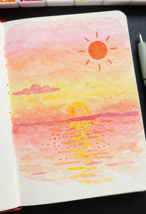 sunset color blending practice