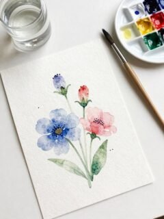 three color watercolor projects