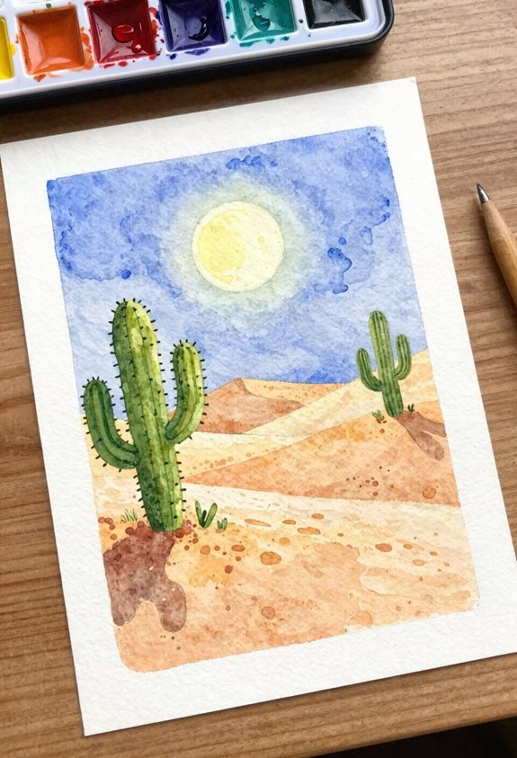 tranquil moonlit desert scene