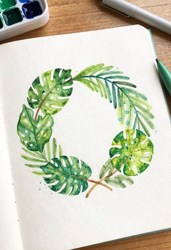 tropical leaves burst color