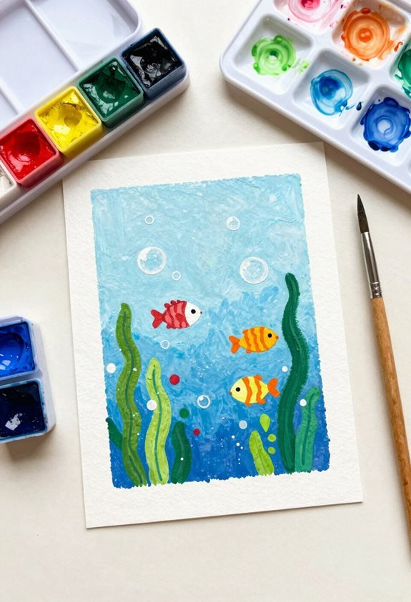 underwater watercolor painting fun